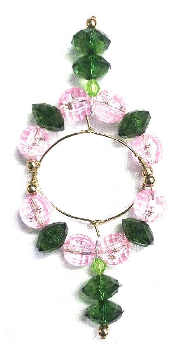 NIBRAS Pink Crystal Glass Beads Hoop Earrings - B09JMYF8FS, 7 gm, 7cm x 4.5cm x 1cm